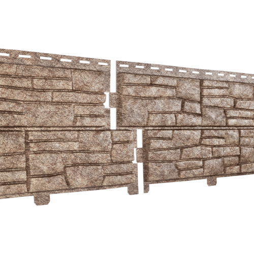 Фасадная панель U-Plast ПВХ Стоун Хаус Сланец Бурый