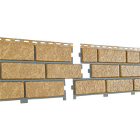 Фасадная панель U-Plast ПВХ Стоун Хаус Кирпич Песочный со швом