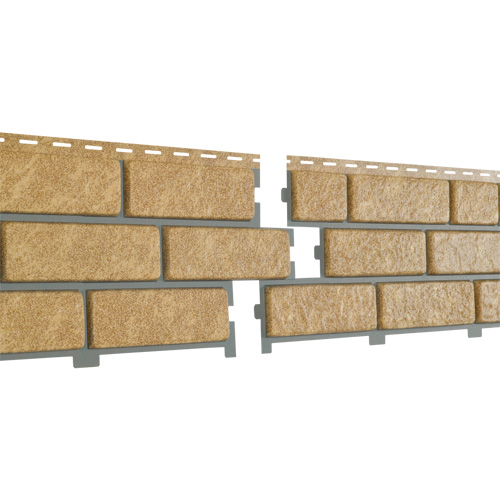 Фасадная панель U-Plast ПВХ Стоун Хаус Кирпич Песочный со швом