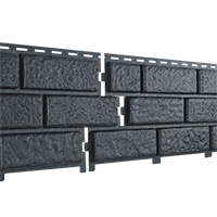 Фасадная панель U-Plast ПВХ Стоун Хаус Кирпич Графитовый