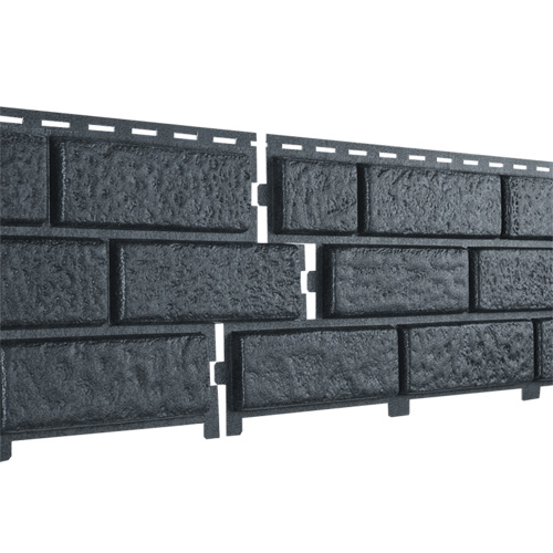 Фасадная панель U-Plast ПВХ Стоун Хаус Кирпич Графитовый