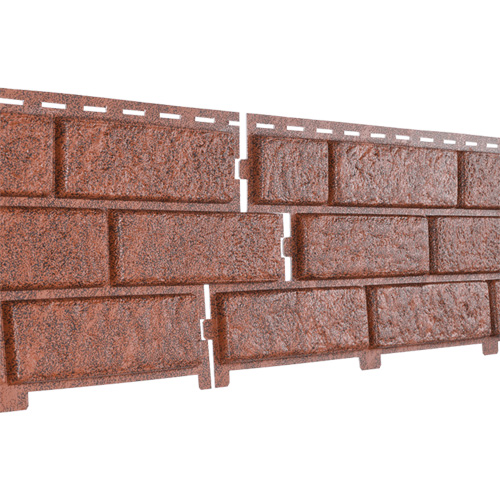 Фасадная панель U-Plast ПВХ Стоун Хаус Кирпич Красный