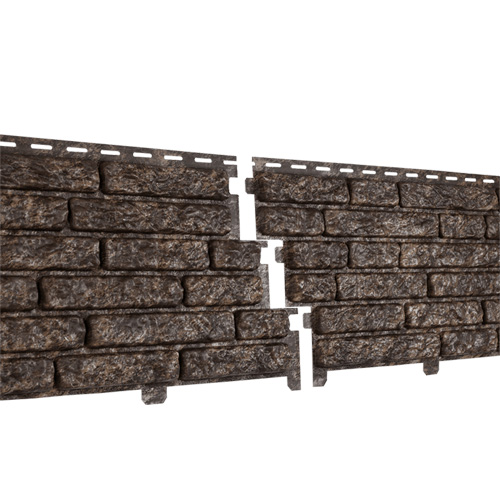 Фасадная панель U-Plast ПВХ Стоун Хаус Кварцит Коричневый