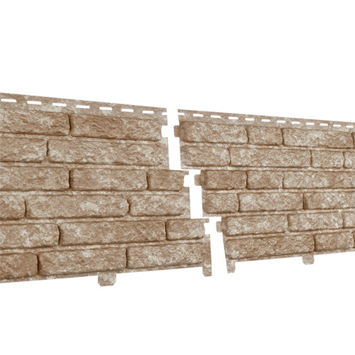 Фасадная панель U-Plast ПВХ Стоун Хаус Кварцит Светло-Бежевый