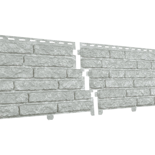 Фасадная панель U-Plast ПВХ Стоун Хаус Кварцит Светло-Серый