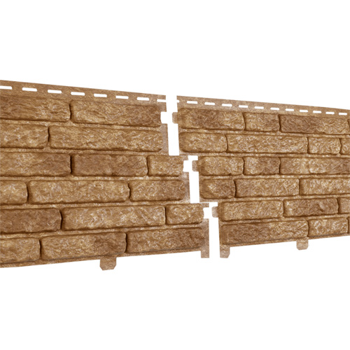 Фасадная панель U-Plast ПВХ Стоун Хаус Кварцит Темно-Бежевый