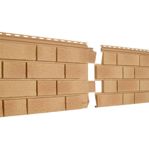 Фасадная панель U-Plast ПВХ Стоун Хаус S-Lock Клинкер Балтик Светлая Медь