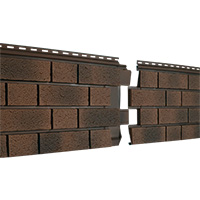 Фасадная панель U-Plast ПВХ Стоун Хаус S-Lock Клинкер Балтик Магма