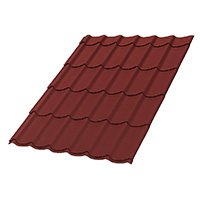 Металлочерепица Супермонтеррей MATT 0,45 мм RAL 3005