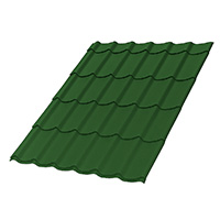 Металлочерепица Супермонтеррей MATT 0,45 мм RAL 6005