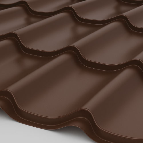 Металлочерепица Супермонтеррей Глянец 0,7 мм RAL 8017