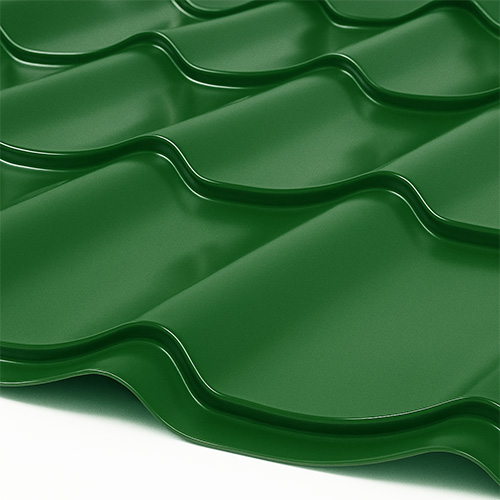 Металлочерепица Супермонтеррей Глянец 0,7 мм RAL 6005