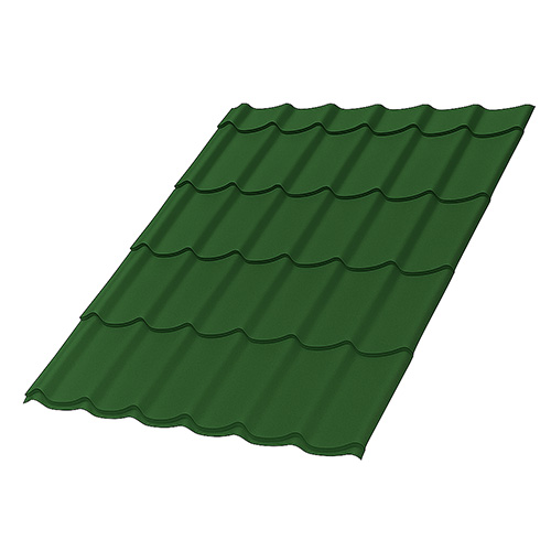 Металлочерепица Супермонтеррей MATT 0,5 мм RAL 6005