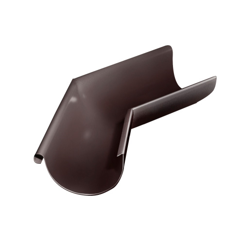 Угол желоба внутренний, внешний 135° Металл GrandLine 125х90 Шоколад RAL 8017