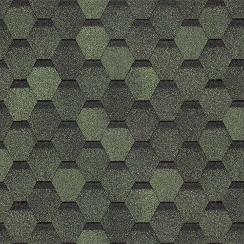 Гибкая черепица Docke Eurasia Шестигранник Зелёный