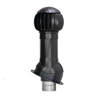 Комплект вентиляции GERVENT Фальцевые и гибкие черепицы 125×160 мм Twister RAL 9005