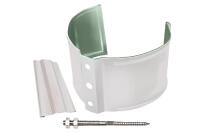 Кронштейн трубы на кирпич (в комплекте шпилька-саморез + дюбель) Металл Optima 125х90 Белый RAL 9003