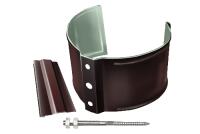 Кронштейн трубы на кирпич (в комплекте шпилька-саморез + дюбель) Металл Optima 125х90 Шоколад RAL 8017