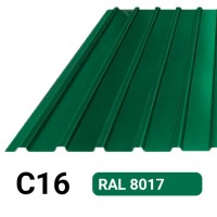 Профлист С16 Полиэстер KZ 0.17 мм RAL 6005