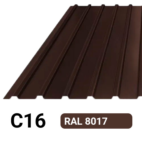 Профлист С16 Полиэстер KZ 0.17 мм RAL 8017