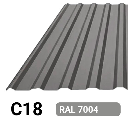 Профлист С18 Полиэстер KZ 0.23 мм RAL 7004