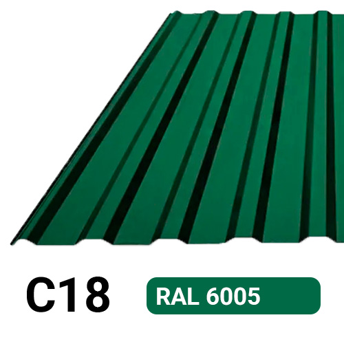 Профлист С18 Полиэстер KZ 0.26 мм RAL 6005