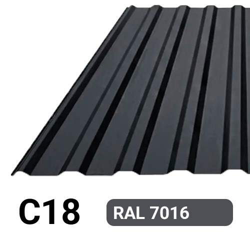 Профлист С18 Полиэстер KZ 0.26 мм RAL 7016
