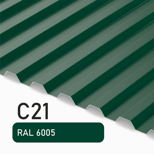 Профлист С21 Полиэстер KZ 0.4  мм RAL 6005