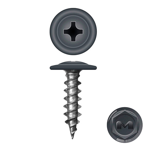 Caморез с прессшайбой острый 4,2х25 RAL 7024 (500 шт)