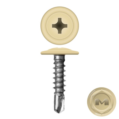 Caморез с прессшайбой сверло 4,2х25 RAL 1014 (500 шт.)