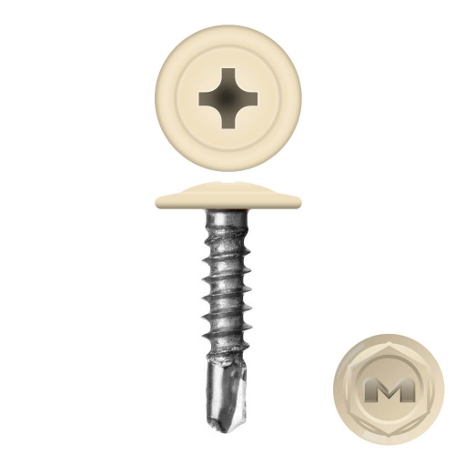 Caморез с прессшайбой сверло 4,2х25 RAL 1015 (500 шт.)