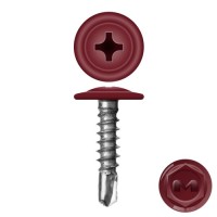 Caморез с прессшайбой сверло 4,2х25 RAL 3005 (500 шт.)