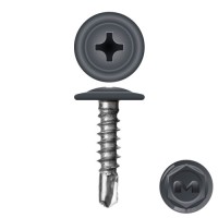 Caморез с прессшайбой сверло 4,2х25 RAL 7024 (500 шт.)