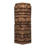 Угол сайдинга Rocky Docke под камень Кедровый орех