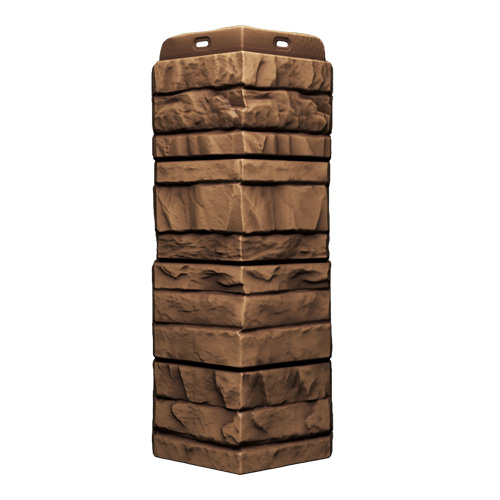 Угол сайдинга Rocky Docke под камень Кедровый орех