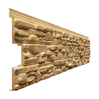 Сайдинг Docke Lux Rocky под камень Арахис